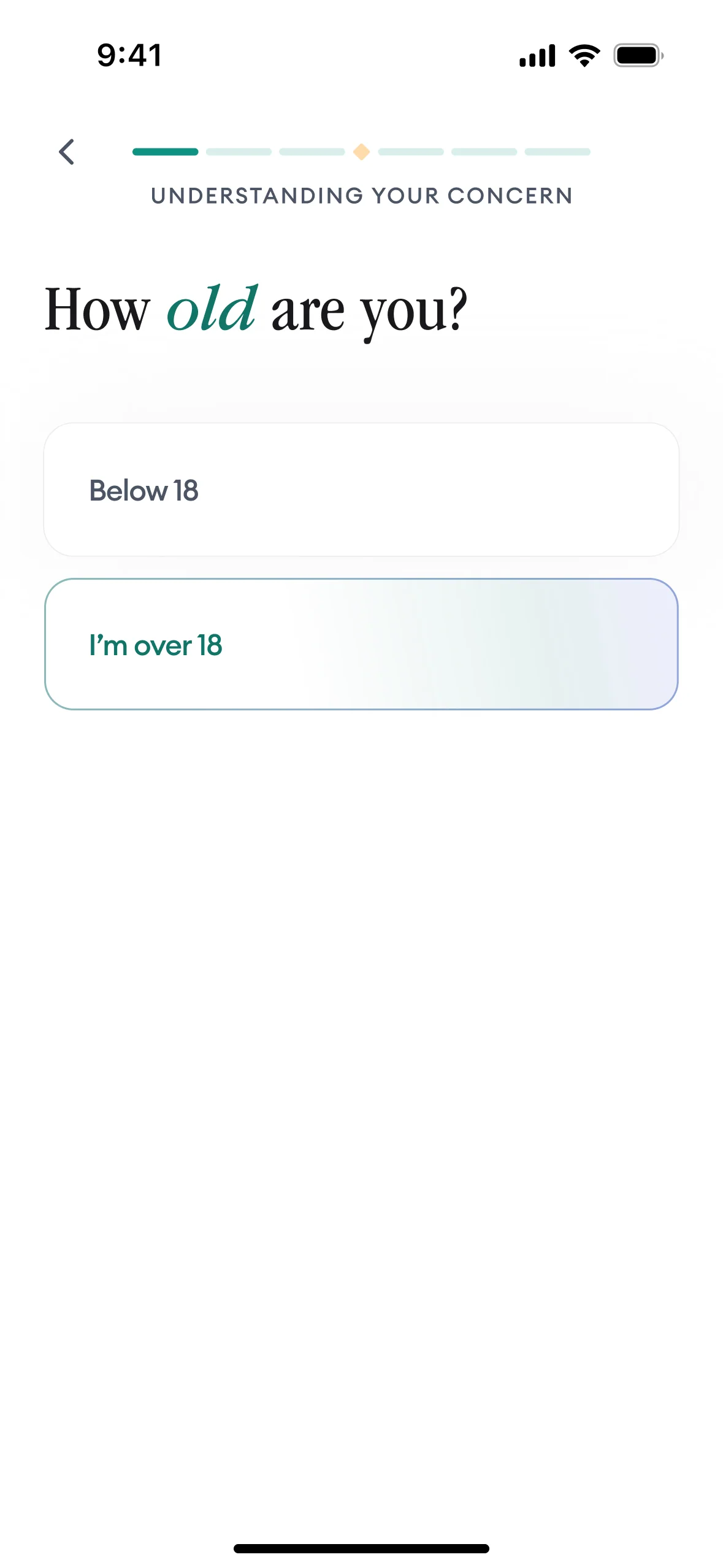 Assessment question: How old are you?