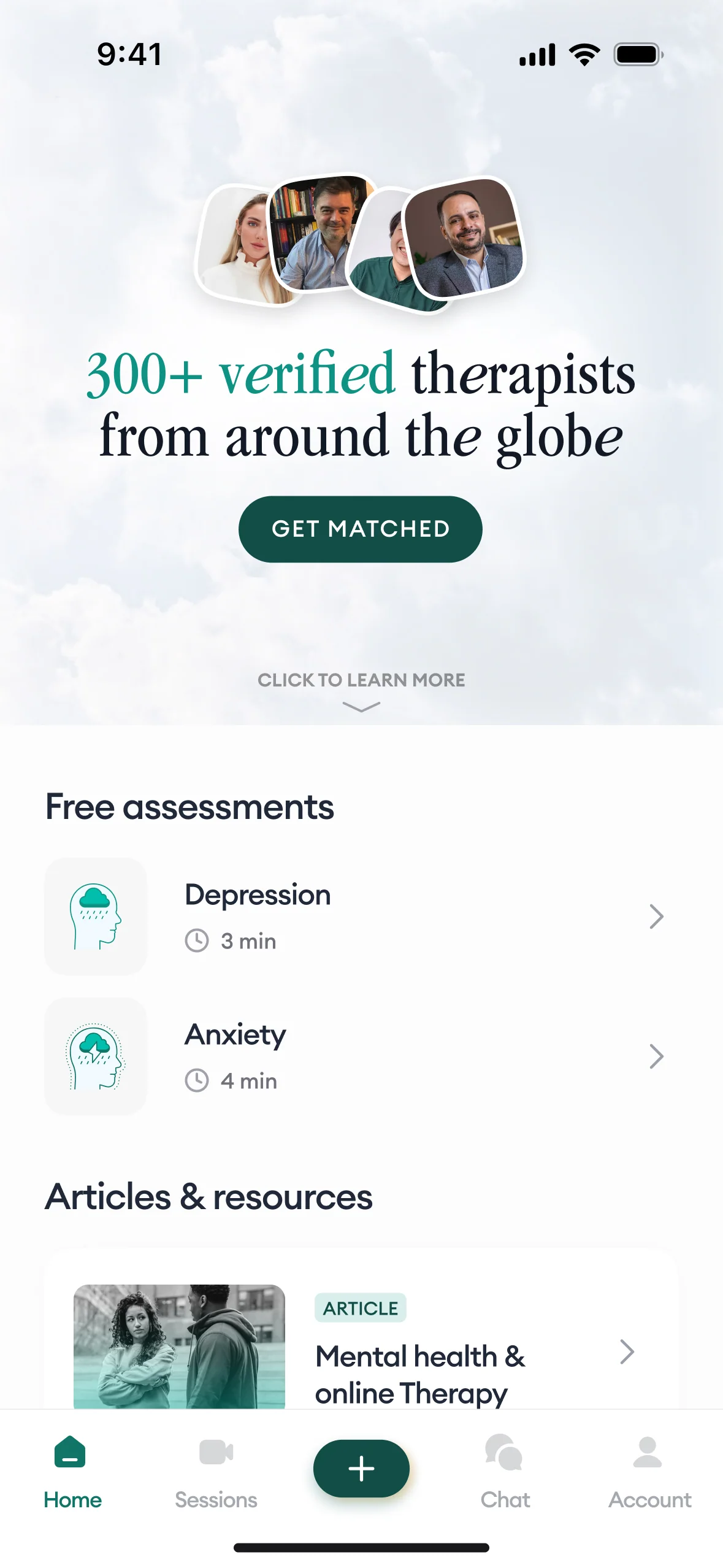 Resource Center: curated reading and exercises between sessions